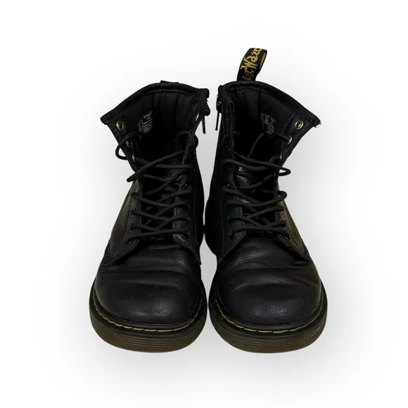 Dr Martens Boots Kids 1460 Pascal Mono Black Zip Docs 8 Eye Unisex Shoes Sz 13​ - Picture 2 of 8